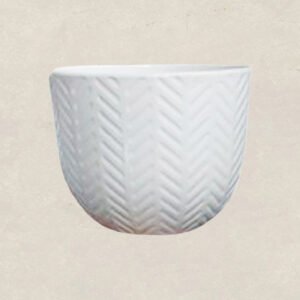 Ceramic Pots With Diagonal Stripes