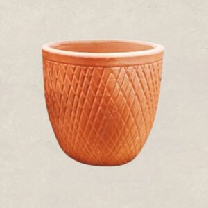 Terracotta Pot With A Slash Pattern