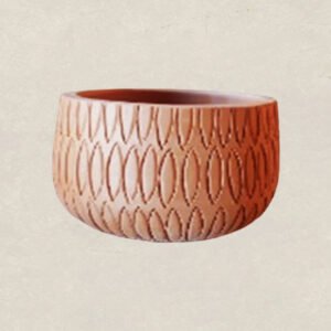 Terracotta Pot With Teardrop Motif