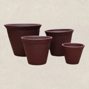 Dark Brown Terracotta Pots Of Many Sizes