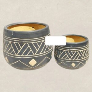Terracotta Pots With Gourd Motifs
