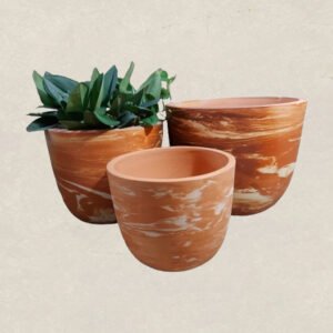 Terracotta Pot With Milk Cream Gourd