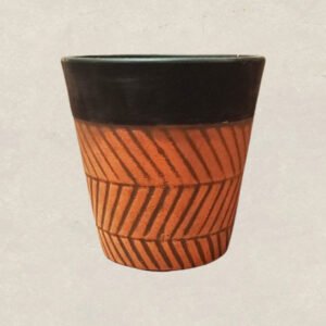 Black-Rimmed Painted Ceramic Pots
