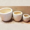 Porcelain Pots Planted With White Plants
